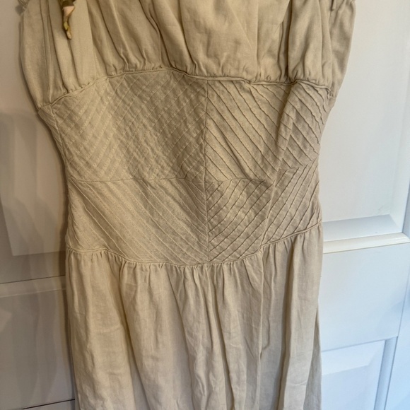 Free People Santorini Ecru Linen Maxi Dress with Ribbon Tie Straps 45097 - Picture 7 of 13